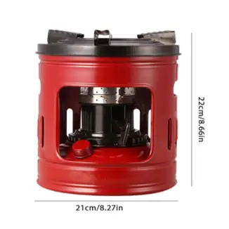 FOGÓN DE PETRÓLEO ROJO REDONDO — imagen 2