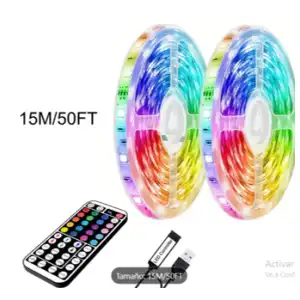 Tira de luz LED RGB 15M/50 pies miniatura 1