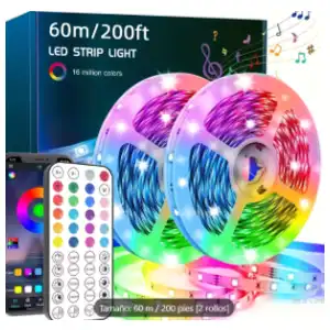 Tiras de luces LED inteligentes de 60M 200 FT miniatura 1